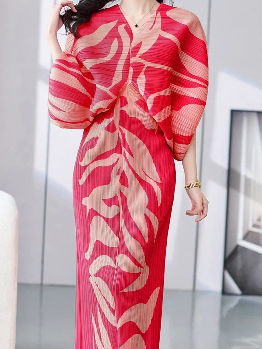 Kate Hewko Issey Miyake style plissé pleat kimono kaftan sz S-XL